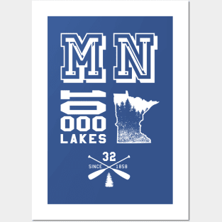 Minnesota MN Land of 10,000 Lakes Posters and Art